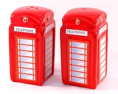 Telephone box cruet set